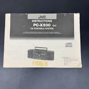 JVC PC-X500 C/J CD Sistema Portátil Manual de Instrucciones Años 90’s - Imagen 1 de 4