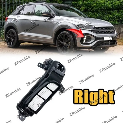 Right side LED Daytime Running Light For VW T-ROC Rline R-Line DRL Fog Lamp 8Pin - Image 1 of 4