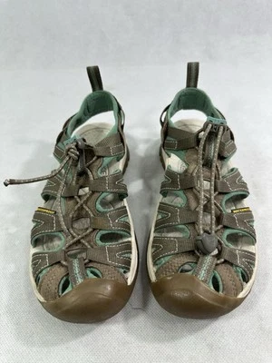 Sandálias femininas Keen Whisper marrom-petróleo impermeável biqueira fechada 6 leituras - Imagem 1 de 4