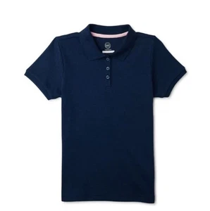 Wonder Nation Girls School Uniform Polo Shirt Navy Size XL (14-16) Plus - Picture 1 of 7