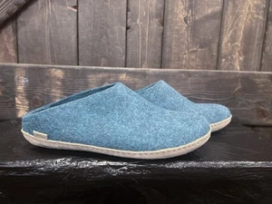 Glerups Slipper Petrol Wolle Slipper mit Lederboden - EU Größe 46 - Bild 1 von 5