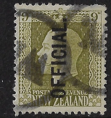 NZ Scott Ø53/ SG Ø104, used,  CV $42.50, KGV 9d. grey green definitive,  (a7916 - Image 1 of 3