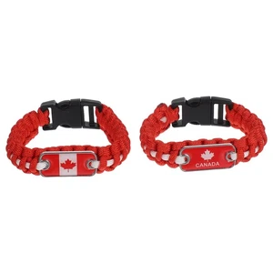 2 Pcs National Flag Seven Core Bracelet Travel Emergency - Picture 1 of 12