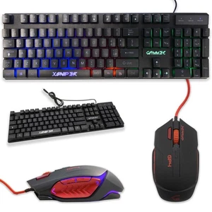 Kit Mouse Ottico E Tastiera Layout Ita Multimedia RGB 3200DPI Gaming Ergonomico - Picture 1 of 10