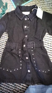 Zara Kids Black Denim Dress Size 4 - Picture 1 of 1