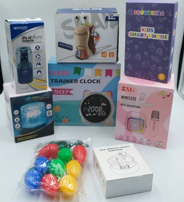 CHRISTMAS LOT KIDS  KARAOKE MACHINE WITH MICROPHONE TRAINER CLOCK EARPHONE - Image 1 of 2