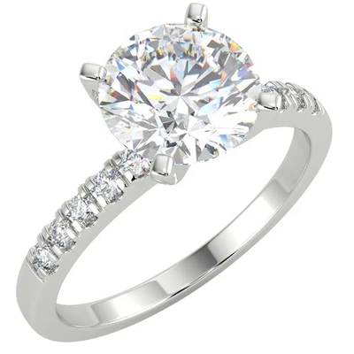 1.6 Ct Round Cut SI1/D Solitaire Pave Diamond Engagement Ring 14K White Gold - Image 1 of 4