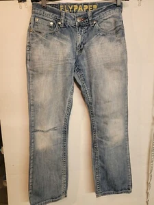 Flypaper Bootcut Jeans Men's 30x30 Medium Wash Distressed Denim - Picture 1 of 10
