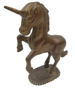 5Z Brass Metal Unicorn Horse Figure w/ Stand Mythical Fantasy Magical Figurine! - Picture 1 of 5