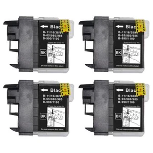 4 Tintenpatronen Schwarze für Brother DCP-J125, DCP-J315W, MFC-J220, MFC-J265W - Bild 1 von 4
