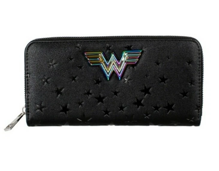 Cartera Wonder Woman negra con cremallera alrededor Foto 1 de 4