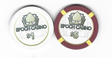 $1 AND $5 CASINO CHIPS FROM EPOCH CASINO RANCHO CORDOVA, CA CARD ROOM!