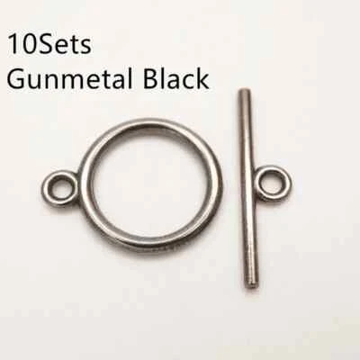 10 juegos de conectores de broches de palanca OT tono plata para collar pulsera hágalo usted mismo Foto 1 de 4