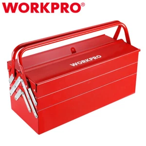 WORKPRO 18" Metal Tool Box Cantilever Folding Storage Box Tool Organizer 5-Trays - Picture 1 of 12