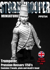 Stormtroopers Trompetista Húsares Prusianos Busto Años 1750 SIN PINTAR Kit Escala 1/10 - Imagen 1 de 7