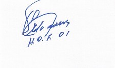 FELO RAMIREZ SIGNED AUTO'D 3X5 IC INDEX CARD MIAMI MARLINS FORD FRICK HOF 2001