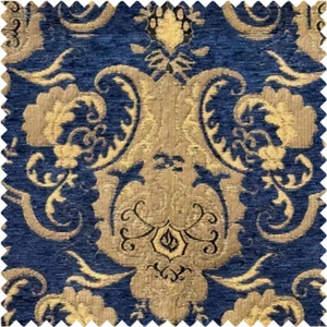 Per Yard - Chenille Fabric Blue Color - Jane 1 - Picture 1 of 3