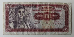 Jugoslavia Narodna Banka 100 Dinara circulated banknote Yugoslavia - Picture 1 of 2