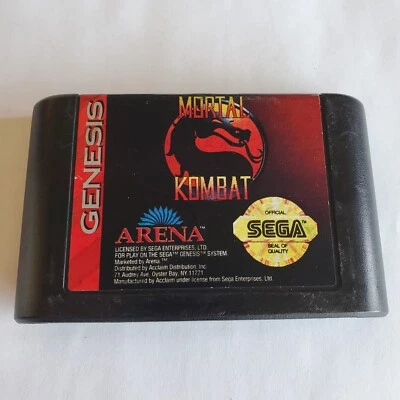Mortal Kombat (Sega Genesis, 1993) Excellent Condition, Tested And Working. - Image 1 of 3