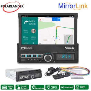 7" Single 1DIN MP5 Player Car Stereo HD Touch Screen Bluetooth GPS Radio AUX USB - Picture 1 of 14
