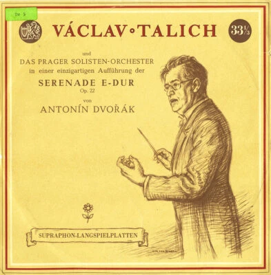 DVORAK Serenade in E TALICH Prague Soloists ChO Supraphon LPM-32 10" Blue/Gold - Image 1 of 3