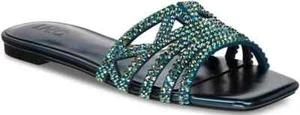 I.N.C. "TIANAH" EMBELLISHED FLAT BLUE BLING SANDALS SIZE 6.5M MSRP 49.50 NEW - Picture 1 of 12
