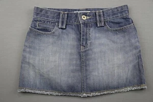 Vintage Women's 2005 Old Navy Denim Jean Skirt Raw Hem Ultra Low Waist Size 1   - Picture 1 of 4
