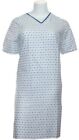 Hospital Gown-basic Iv Gown - White with Blue Prints 4 Pack 