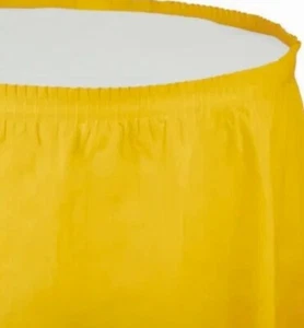 School Bus Yellow Plastic Table Skirting 29" x 13' Tableware Party Decorations - Picture 1 of 1