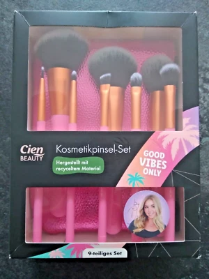 Cien Kosmetikpinsel-Set 9 tlg, Rosa, Etui, Puderpinsel, Augenbrauenpinsel, Pinse - Bild 1 von 4