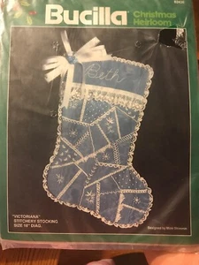 Bucilla Christmas Heirloom Victoriana Stitchery 18 Inch Stocking Kit Embroidery - Picture 1 of 9