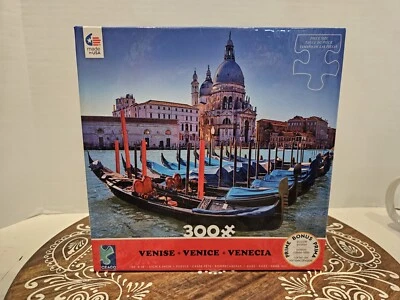 Venice Italy 300 Piece Jigsaw Puzzle w/ Poster St. Marks Basilica Gondolas New - Image 1 of 4