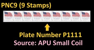 US Flag F PNC9 P1111 (from APU small coil) MNH 2025 after 6/15 - Picture 1 of 1