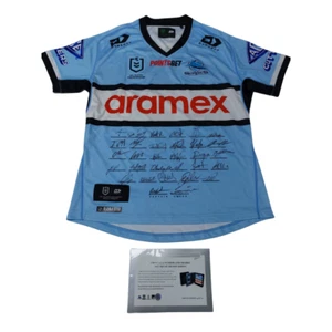 Cronulla Sutherland Sharks Football Club 2022 NRL Official Team Signed Guernsey - Picture 1 of 1