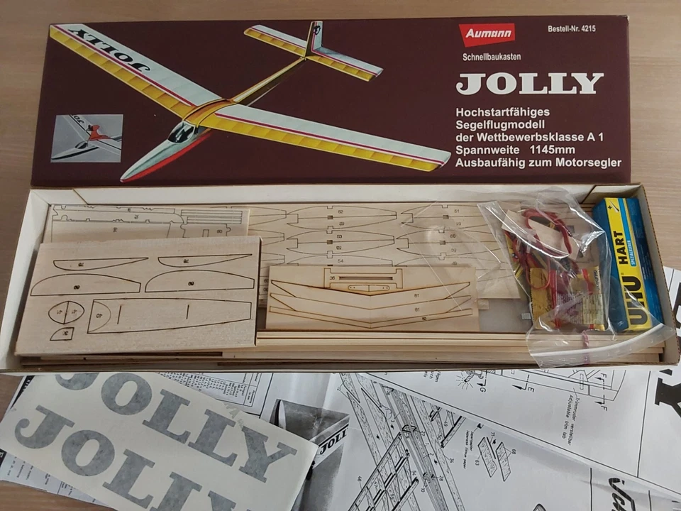 Jolly von Graupner Bausatz 4215 Segelflugmodell Hochstartfähig Motoraufsatz - Bild 1 von 2