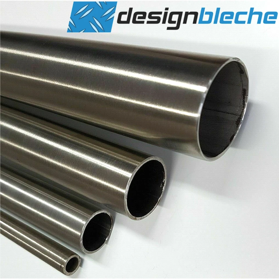 DESIGNBLECHE Edelstahlrohr Rundrohr V2A Geländerrohr K240 geschliffen Ø 26,9mm 33,7mm 42,4mm