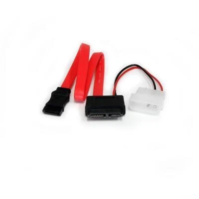 StarTech SLSATAF12 12in (1FT) Slimline SATA to SATA with LP4 Power Cable Adapter - Image 1 of 4