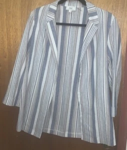 Blazer a rayas abiertas de lino Have. Nuevo con etiquetas. Talla M - Imagen 1 de 3