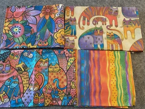 Lote de 4 cuartos de grasa felina Laurel Burch Cat 18" x 21" - Imagen 1 de 1