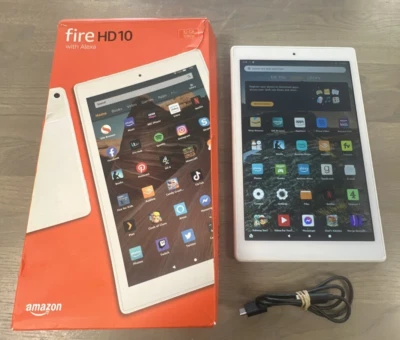 Amazon Fire HD 10 (9th Generation) 32GB Wi-Fi, 10.Inch - White - Ref 145028 - Image 1 of 4