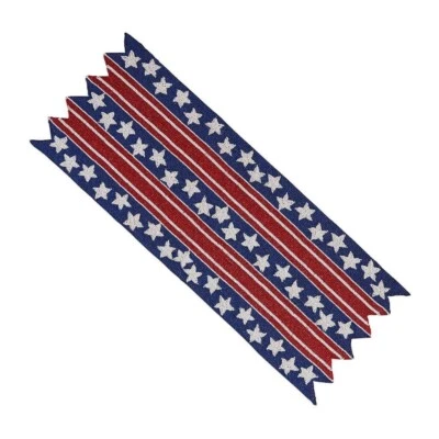 Pier 1 Imports 4th of July Patriotic Beaded Stars & Stripes Table Runner - Image 1 of 4