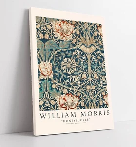 WILLIAM MORRIS, HONEYSUCKLE PAINTING -DEEP FRAMED CANVAS WALL ART PRINT - Picture 1 of 2
