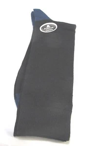 Mens Crew Casual Dress Socks Black 90% cotton size 10-13 NAVY Blue Trim Soft - Imagen 1 de 3