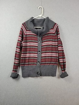 Eddie Bauer Angora Wool Blend Fair Isle Shawl Collar Button Sweater Women's PXL  - Image 1 of 4