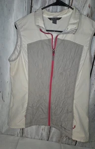 Giubbotto donna Eddie Bauer taglia L bianco grigio full zip tasche anteriori elasticizzato giacca - Foto 1 di 6