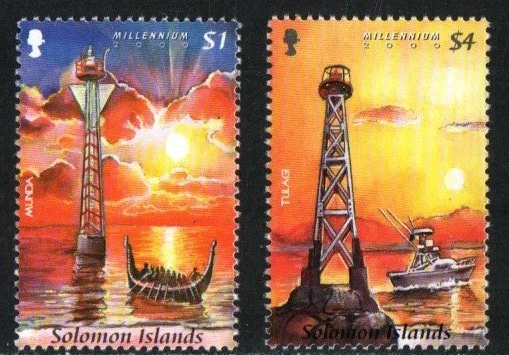 Sello Islas Salomón 891-892 - Edición Milenio - Faros Foto 1 de 1