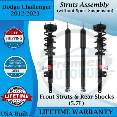 Monroe OEM Front Struts & Rear Shocks For 2012-2023 Dodge Challenge Lifetime Wa. - Image 1 of 4
