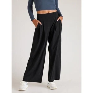 Pantalón Athleta Brooklyn Heights tiro alto plisado pierna ancha - negro 4 - Imagen 1 de 10