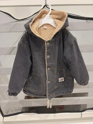 Thick boy’s jacket long sleeve top fleece coat denim outwear little boy size 4/5 - Image 1 of 4