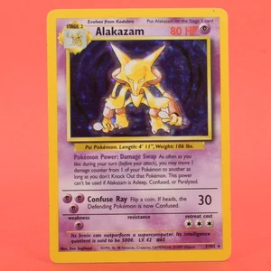 Pokemon TCG Karte Englisch Base Set Alakazam 1/102 Holo Rare - Bild 1 von 5